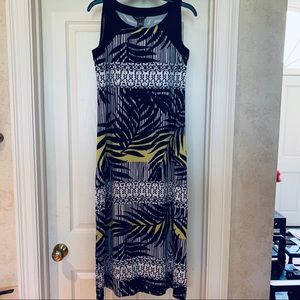 Multiples Print Tropical Dress yellow maxi